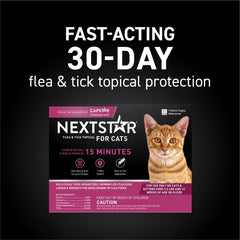 NEXTSTAR cat topical drops application demonstrates easy home pest protection