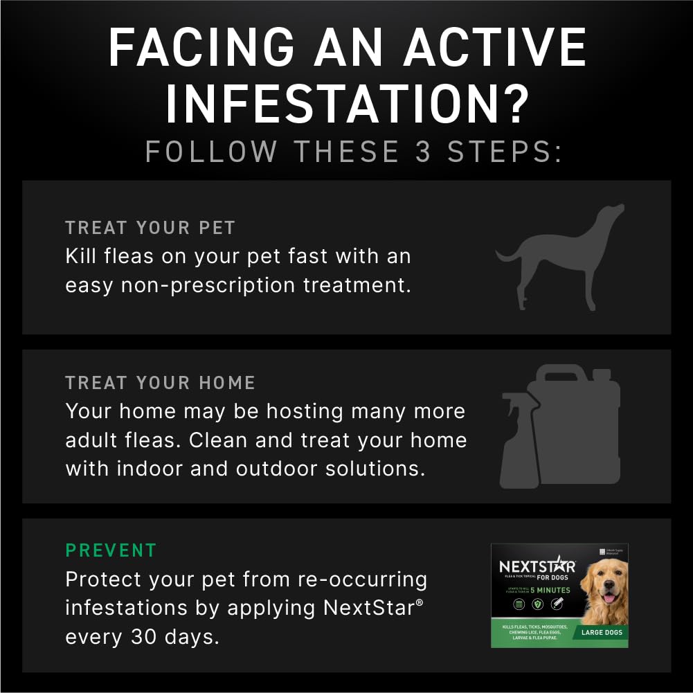NEXTSTAR fast-acting drops for dogs offer prompt flea and tick defense on contact.