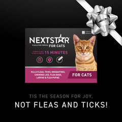 NEXTSTAR cat flea and tick drops application demonstrates quick on-skin application.