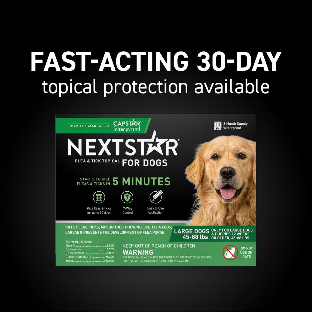 NEXTSTAR vet-recommended flea-tick prevention for dogs supports preventive care without a vet visit.