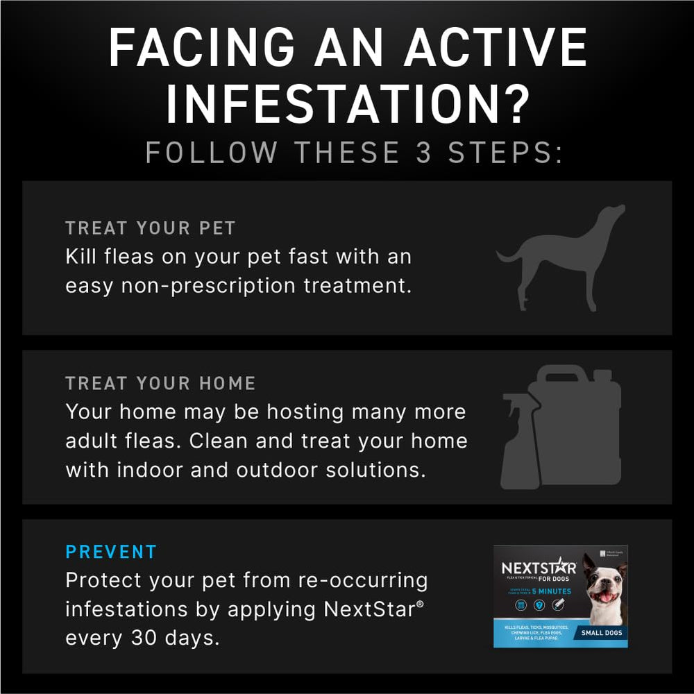 NEXTSTAR veterinarian-recommended topical for dog flea and tick prevention without a prescription.