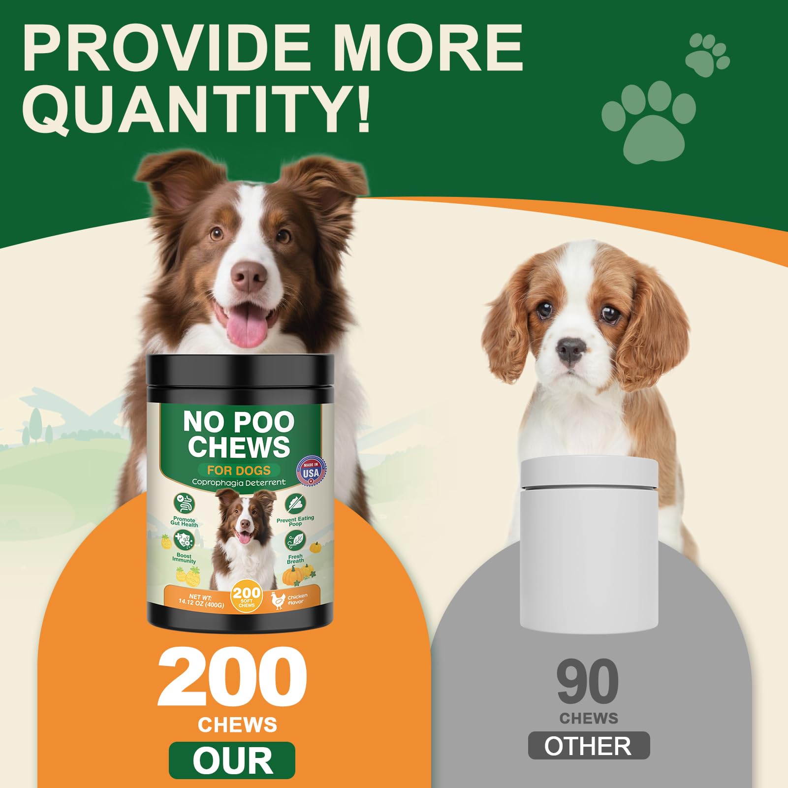NEXZL 200 chew no poo chews probiotics and enzymes support gut balance