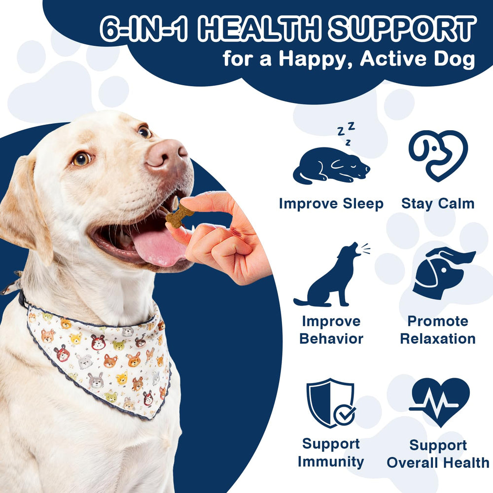 NEXZL dog calming chews with melatonin provide evening relaxation support.