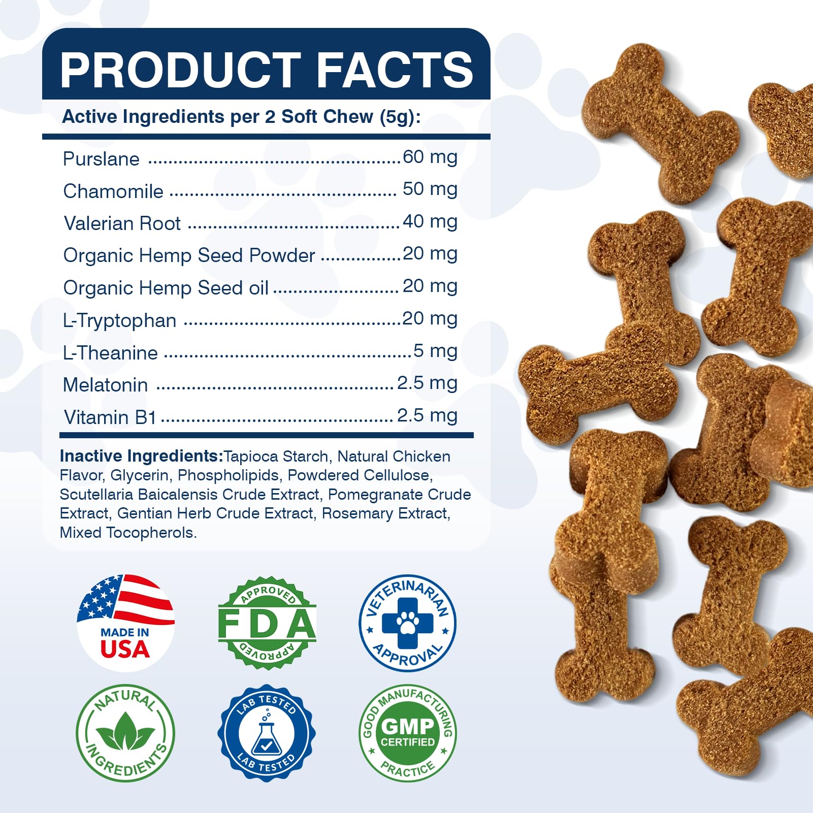NEXZL dog calming chews suitable for puppies to adults and all sizes.