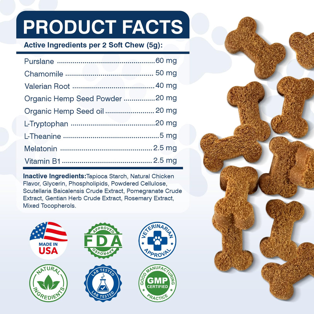 NEXZL dog calming chews suitable for puppies to adults and all sizes.
