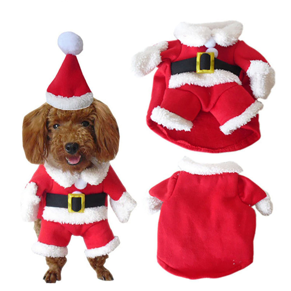 Nezababycos Dog Santa Hat red worn by a pet for cute cosplay
