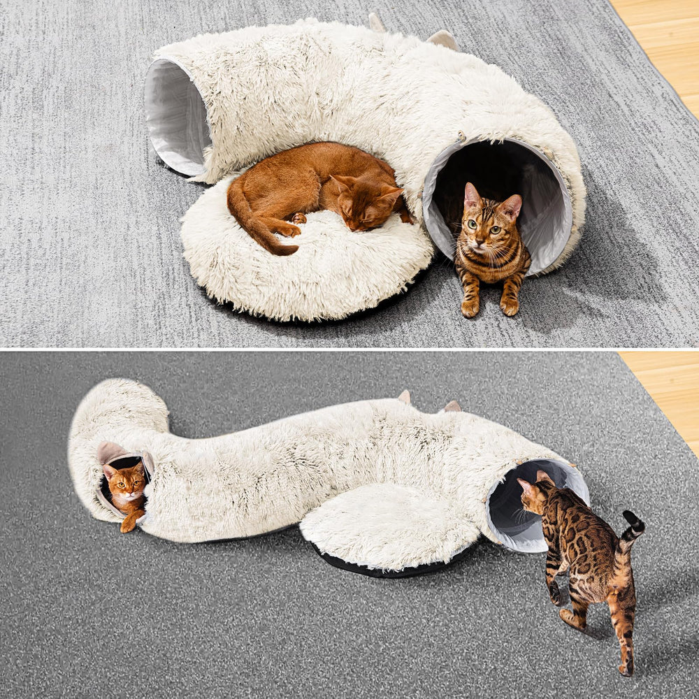 NEZIN cat tunnel double exit design encourages hiding and chasing play