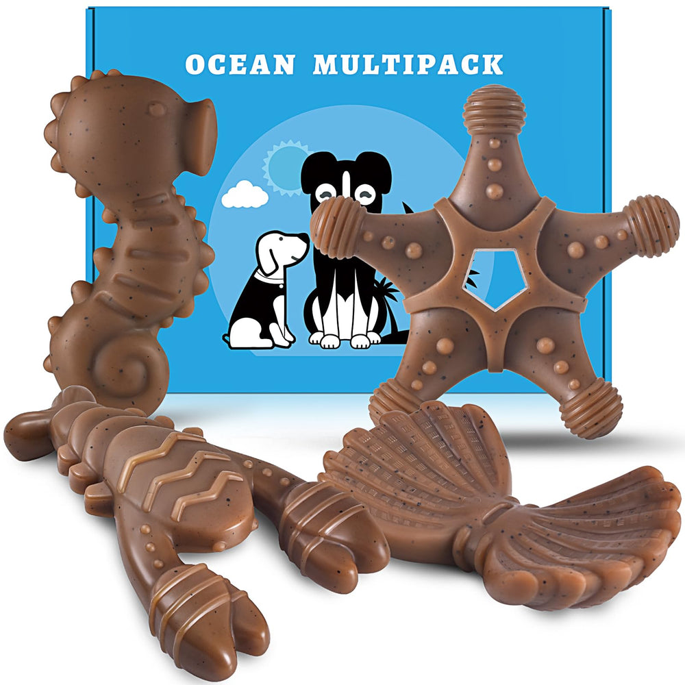 NEZIN dog chew toy starfish design, durable for aggressive chewers and long-lasting play.