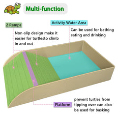 NGORAY tortoise feeding dish ramp granite pattern blends with habitat aesthetics.
