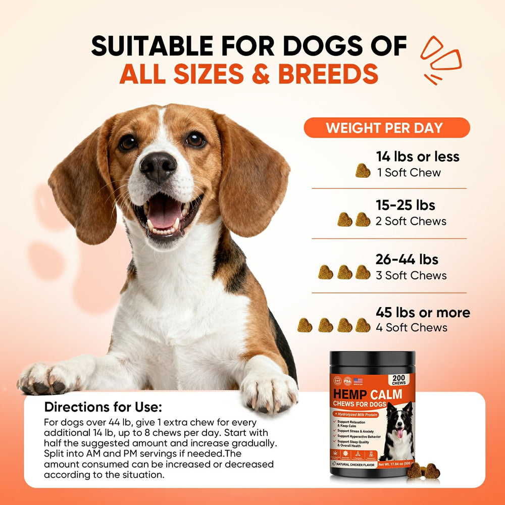 NHWHDJH 200-count large pack dog chews highlights value and long-lasting calm.