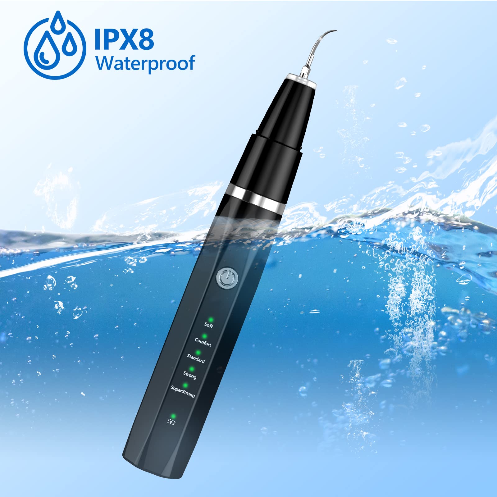 Ni-SHEN IPX6 waterproof black cleaner ready for wet cleaning sessions.