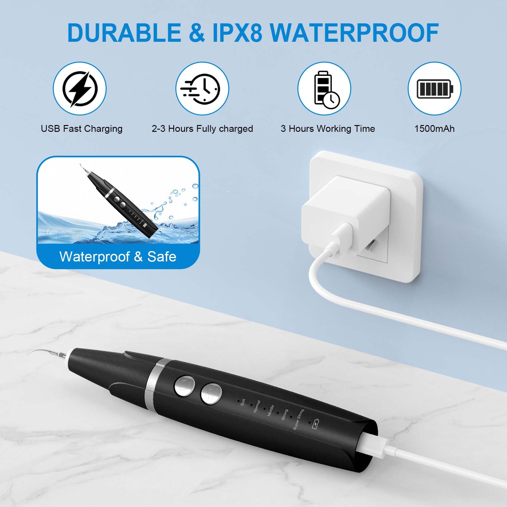 Ni-SHEN IPX8 waterproof unit with rechargeable battery suits wet cleaning sessions
