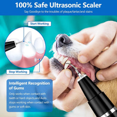 Ni-SHEN plaque remover teeth cleaner black side view showing compact ultrasonic design for safe cleaning.