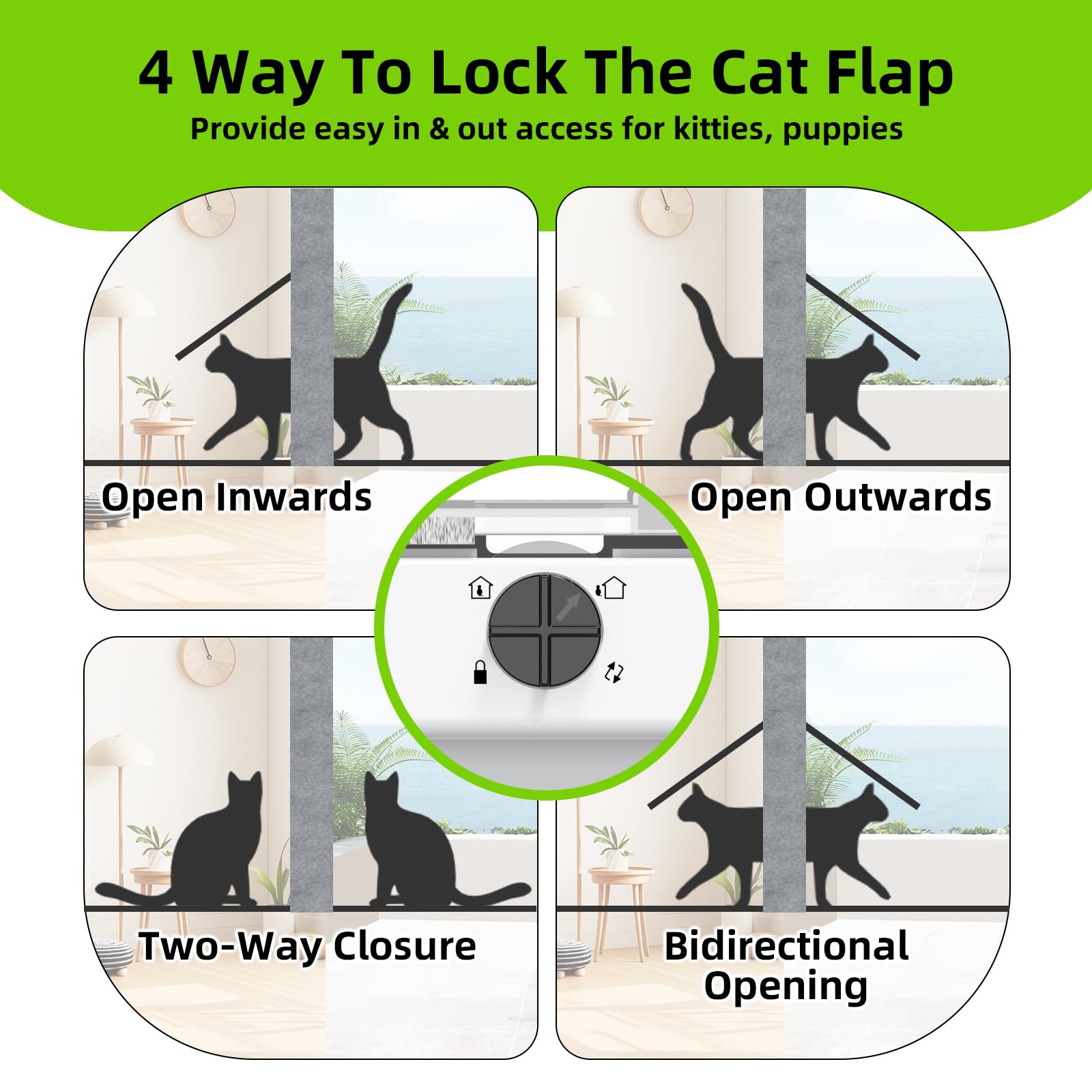 NIAOMAOGOU cat door weather-ready design endures daily use and weather