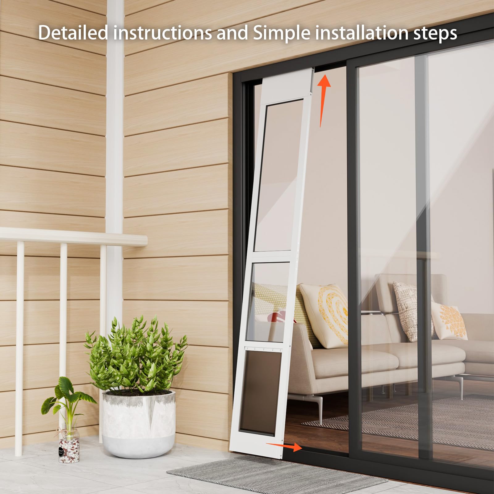 NIAOMAOGOU dog door height adjustment range facilitates a perfect fit for varied doors.
