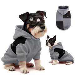 Nibnozy dog hoodie close-up shows soft fabric and cozy fleece lining for chilly days.