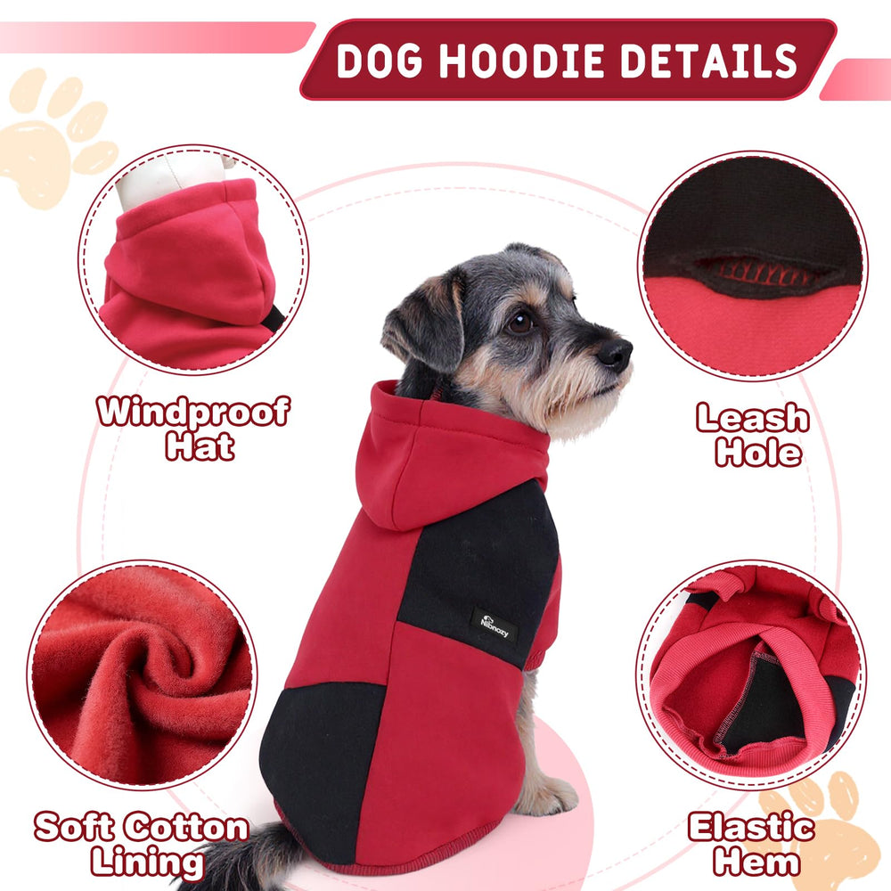 Nibnozy dog hoodie leash opening feature enabling quick clip-ons during walks.