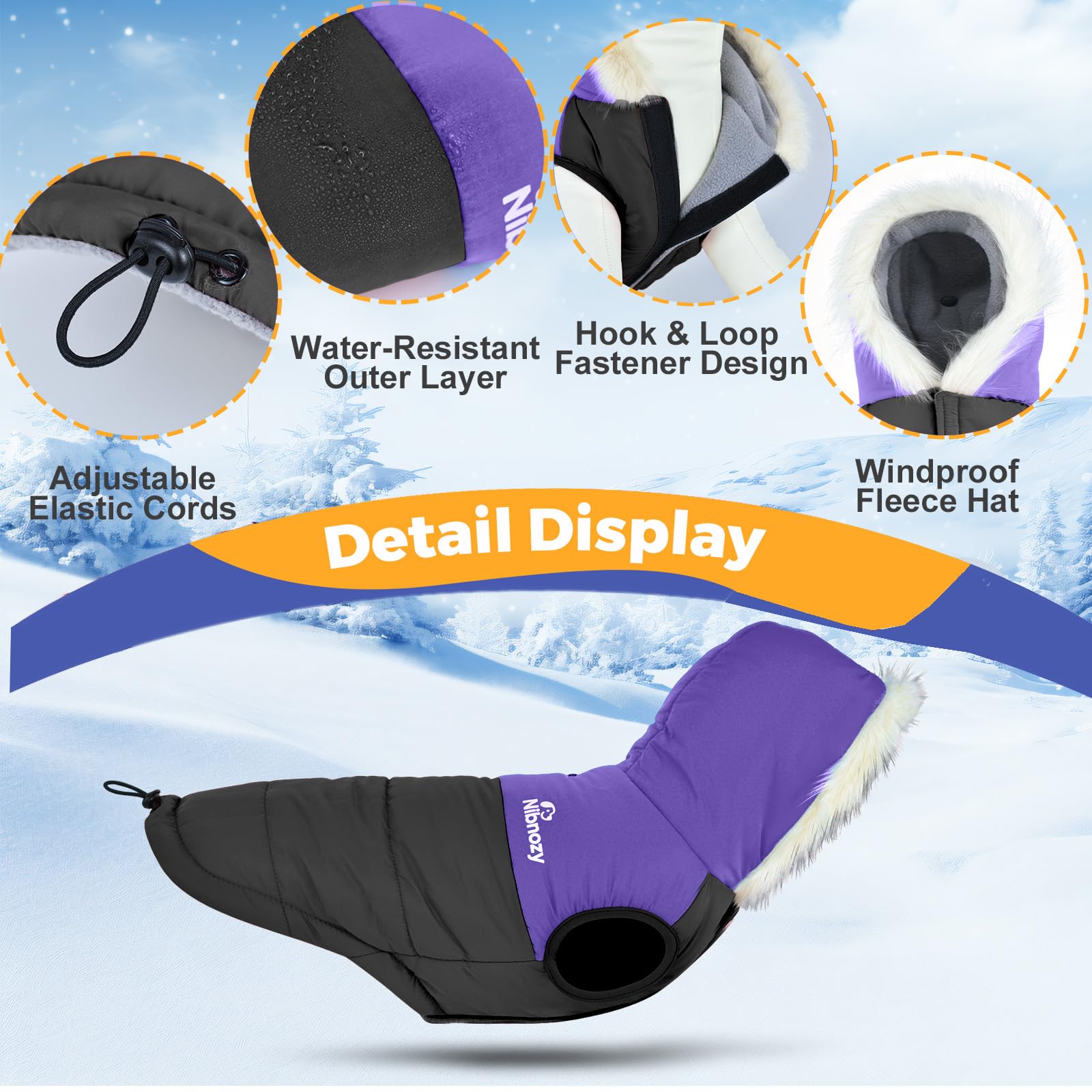 Nibnozy coat interior with soft fleece lining for lightweight warmth