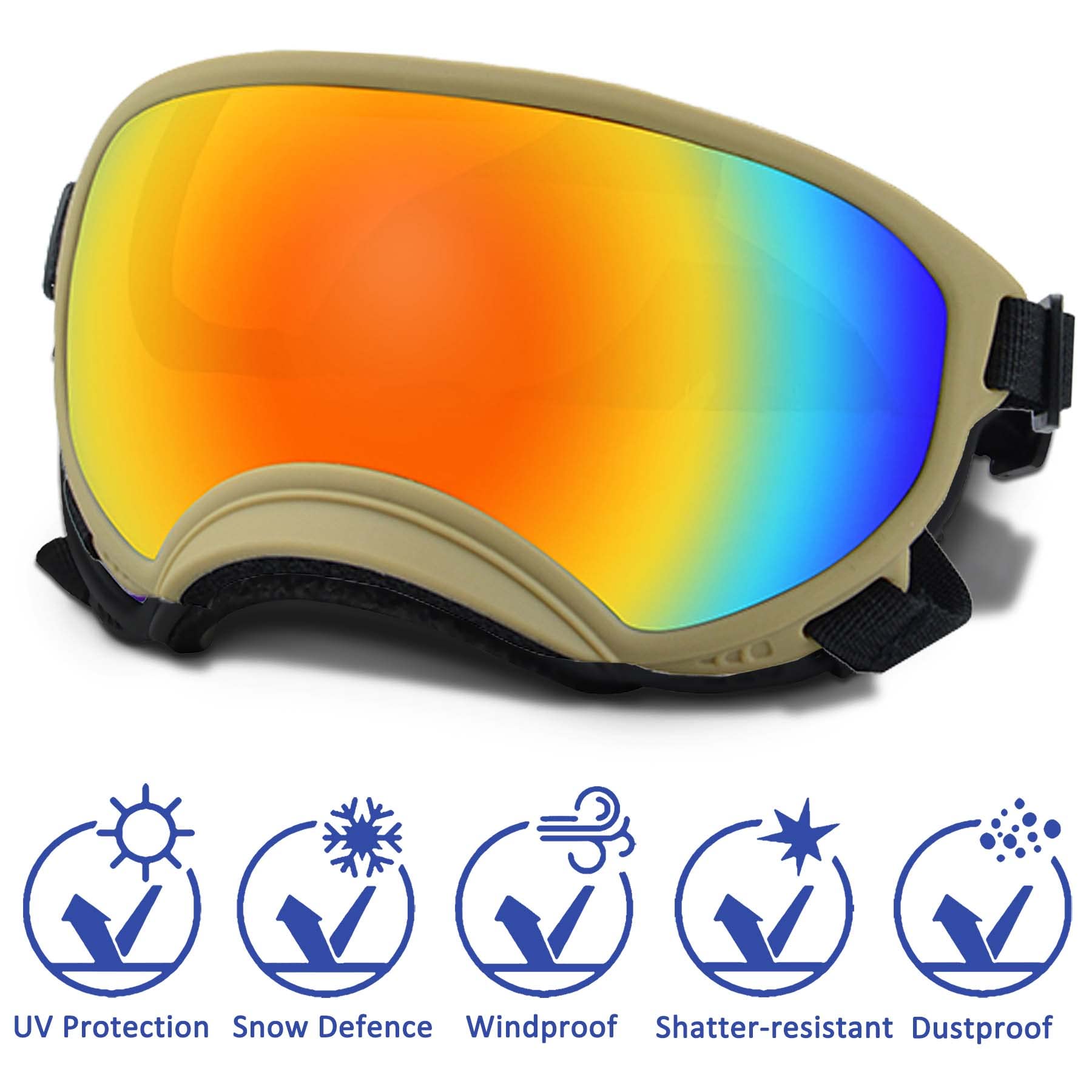 NICERINC PET sunglasses with adjustable strap to fit medium-large dogs securely