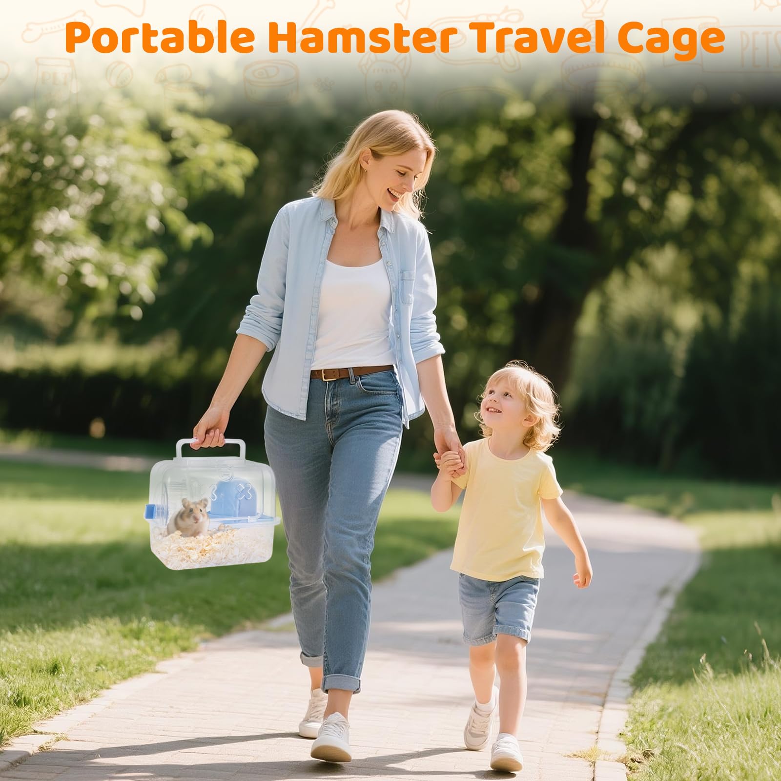 Nicerice hamster travel cage water bottle attachment supports hydration during trips.