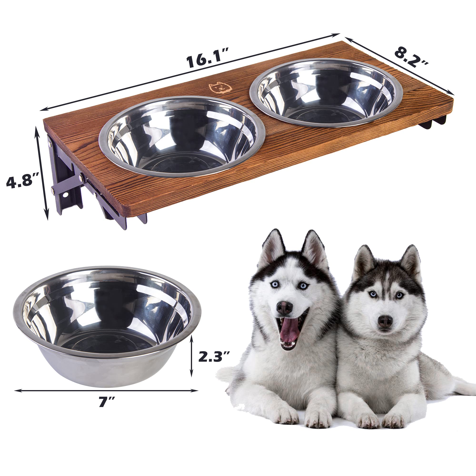 NICERINC PET adjustable-height feeder adapts to different dog sizes.
