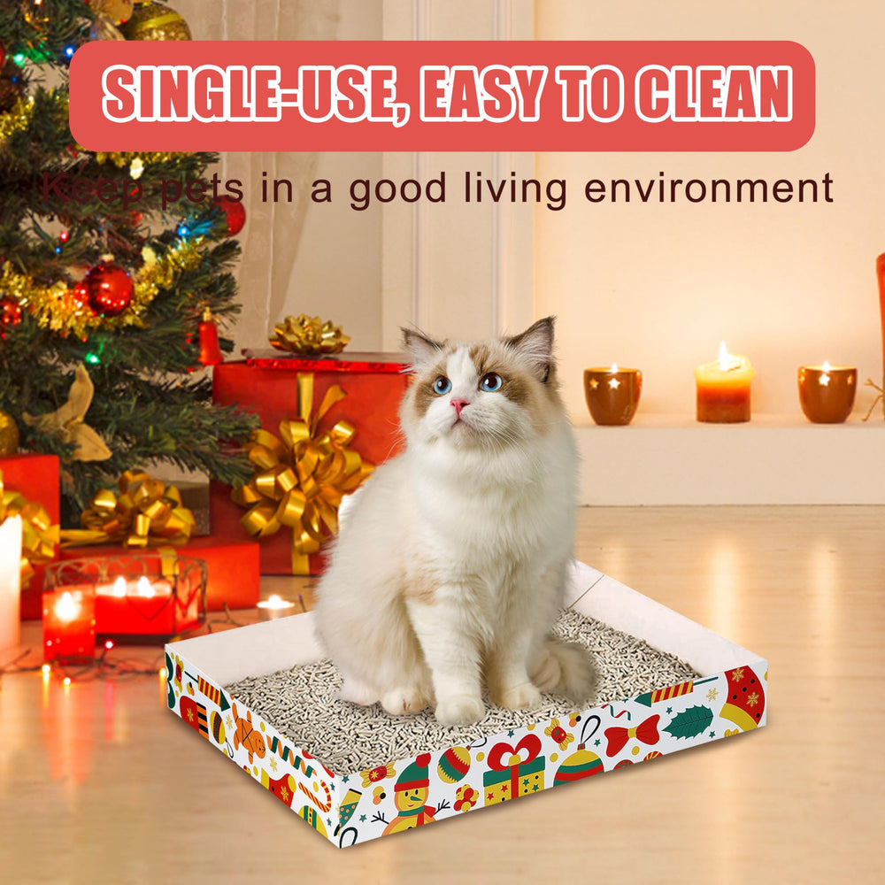 NICERINC PET Christmas-decor litter box bright colors add festive home decor