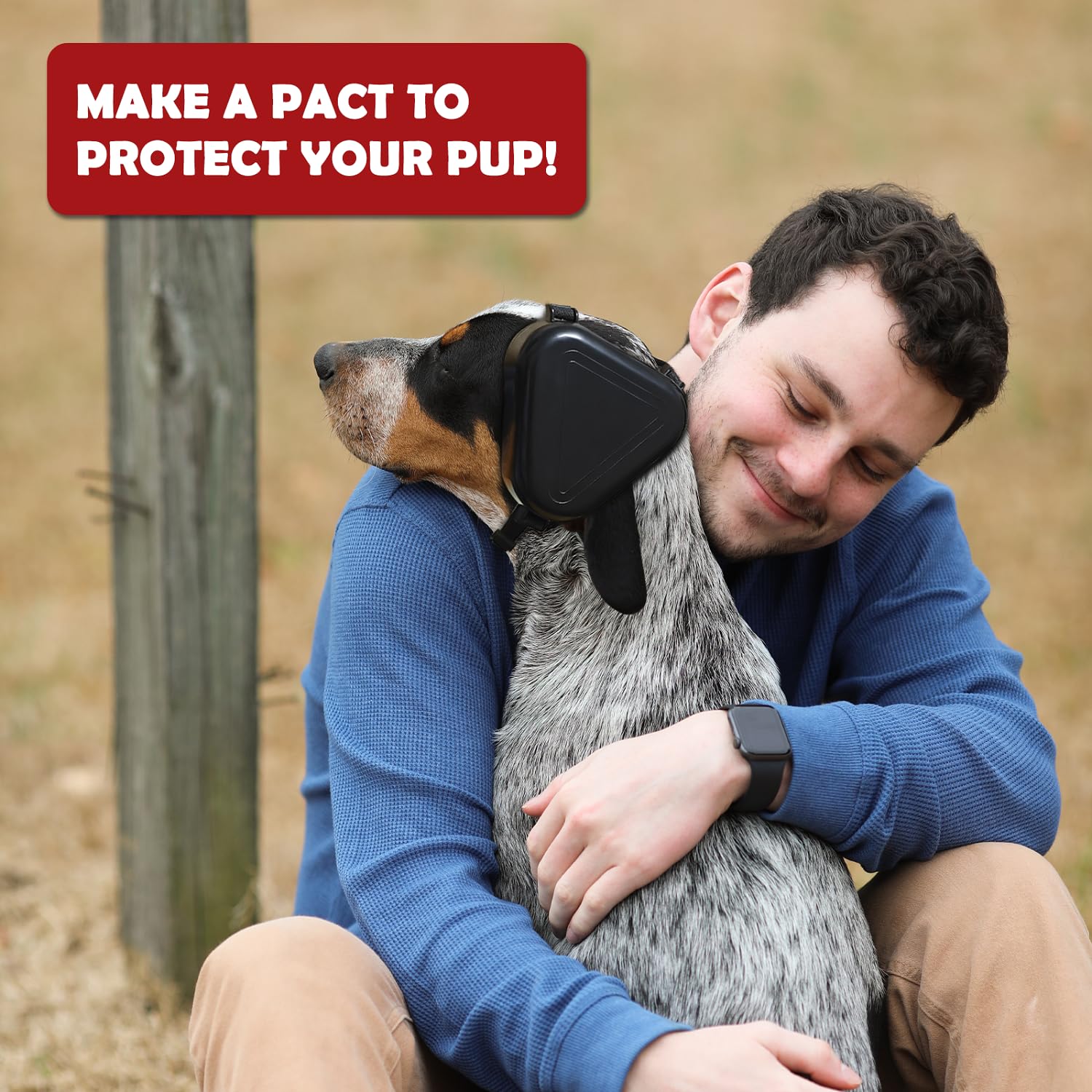 NICERINC PET ear muffs on a dog during outdoor activity demonstrate usage
