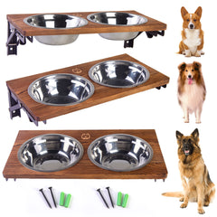 NICERINC PET folding dog bowl stand wall-mounted for space-saving elevated meals.