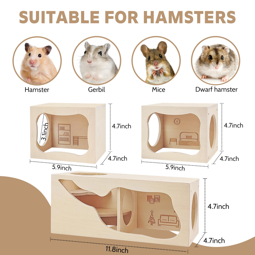 NICERINC PET bottomless-design hideout encourages digging space and extended play activity.