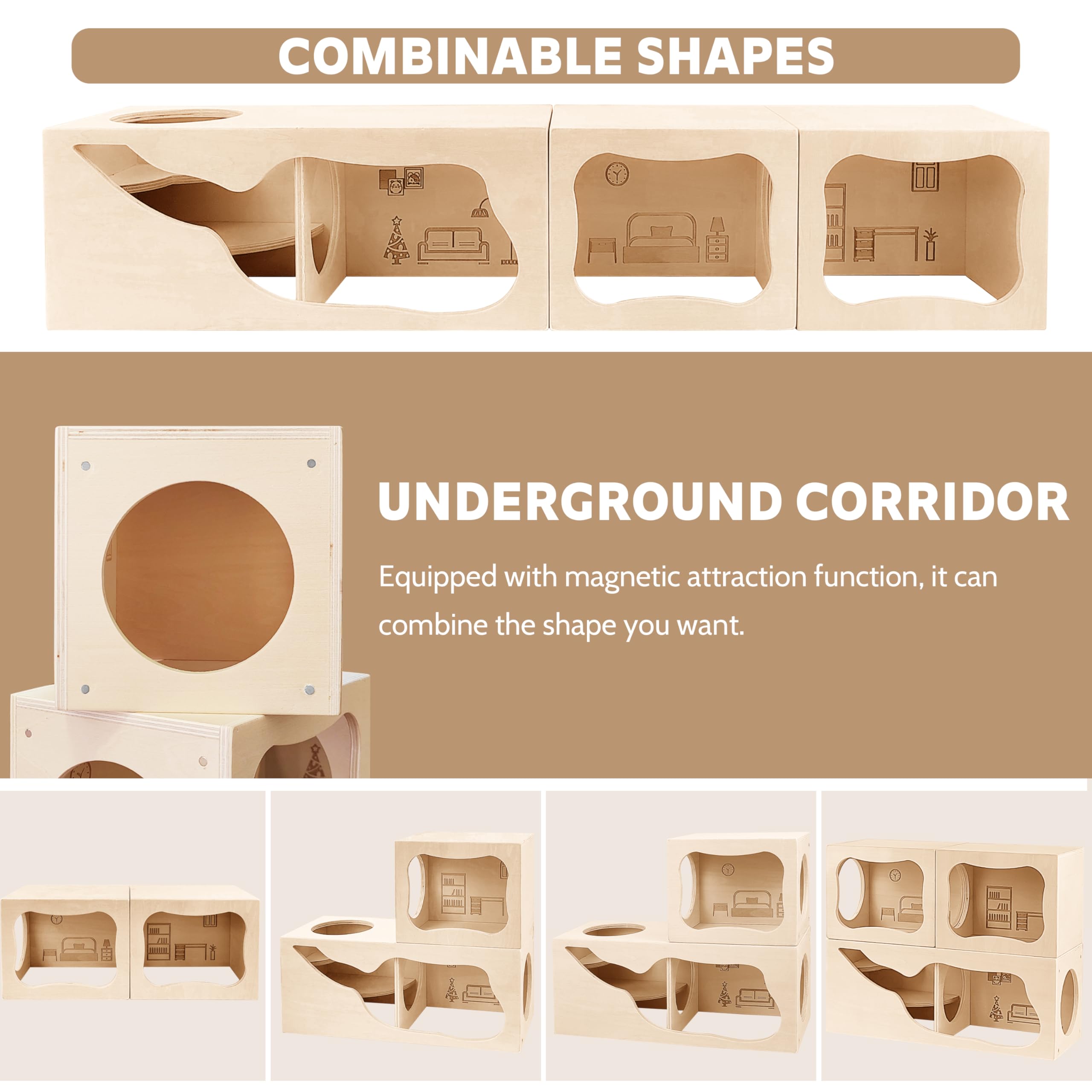 NICERINC PET hideout living room-style demonstrates home-like shelter supporting calm, curious exploration.