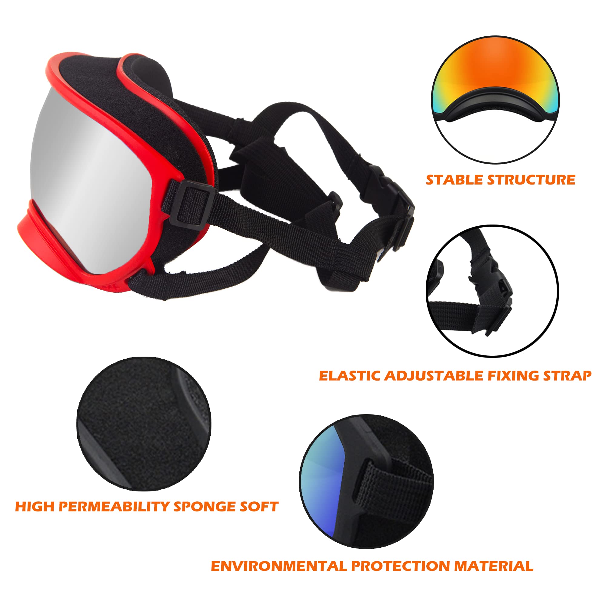 NICERINC PET large dog sunglasses soft TPU frame and foam pad for comfort