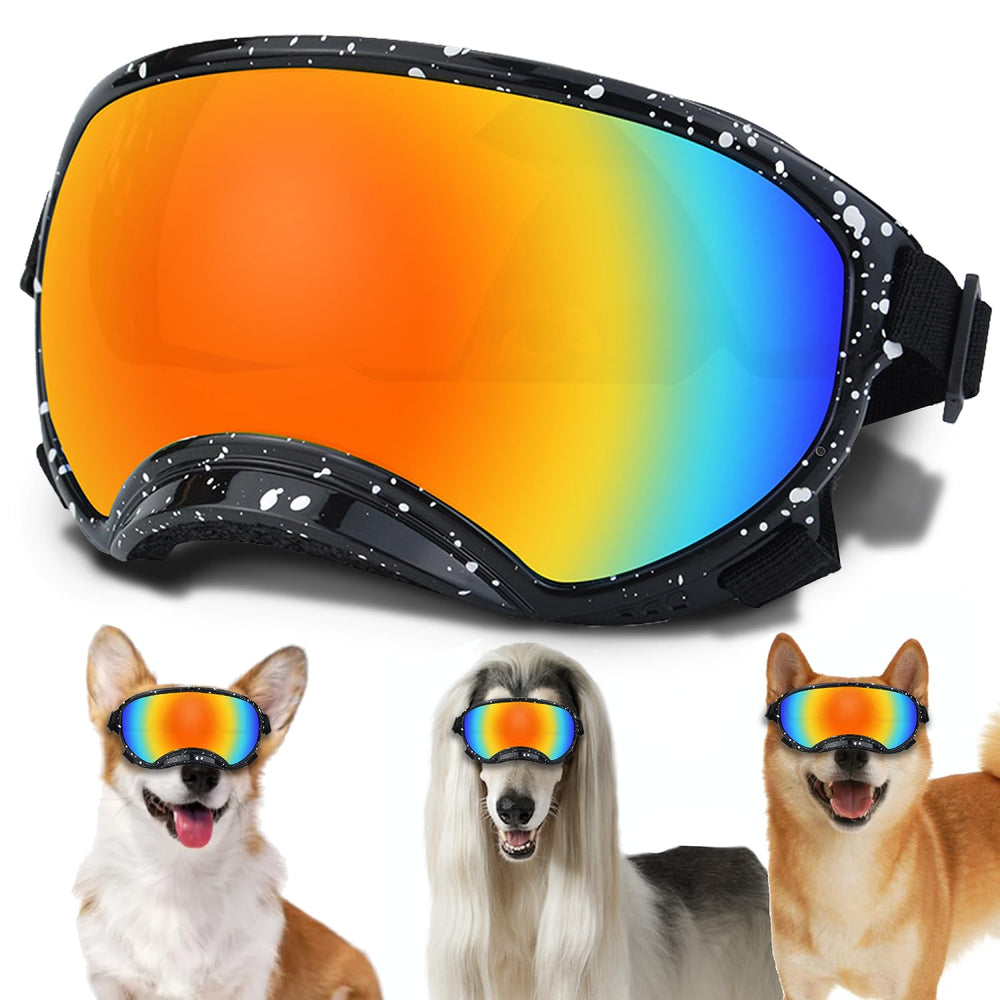 NICERINC PET medium dog sunglasses front view showing secure fit and UV protection.