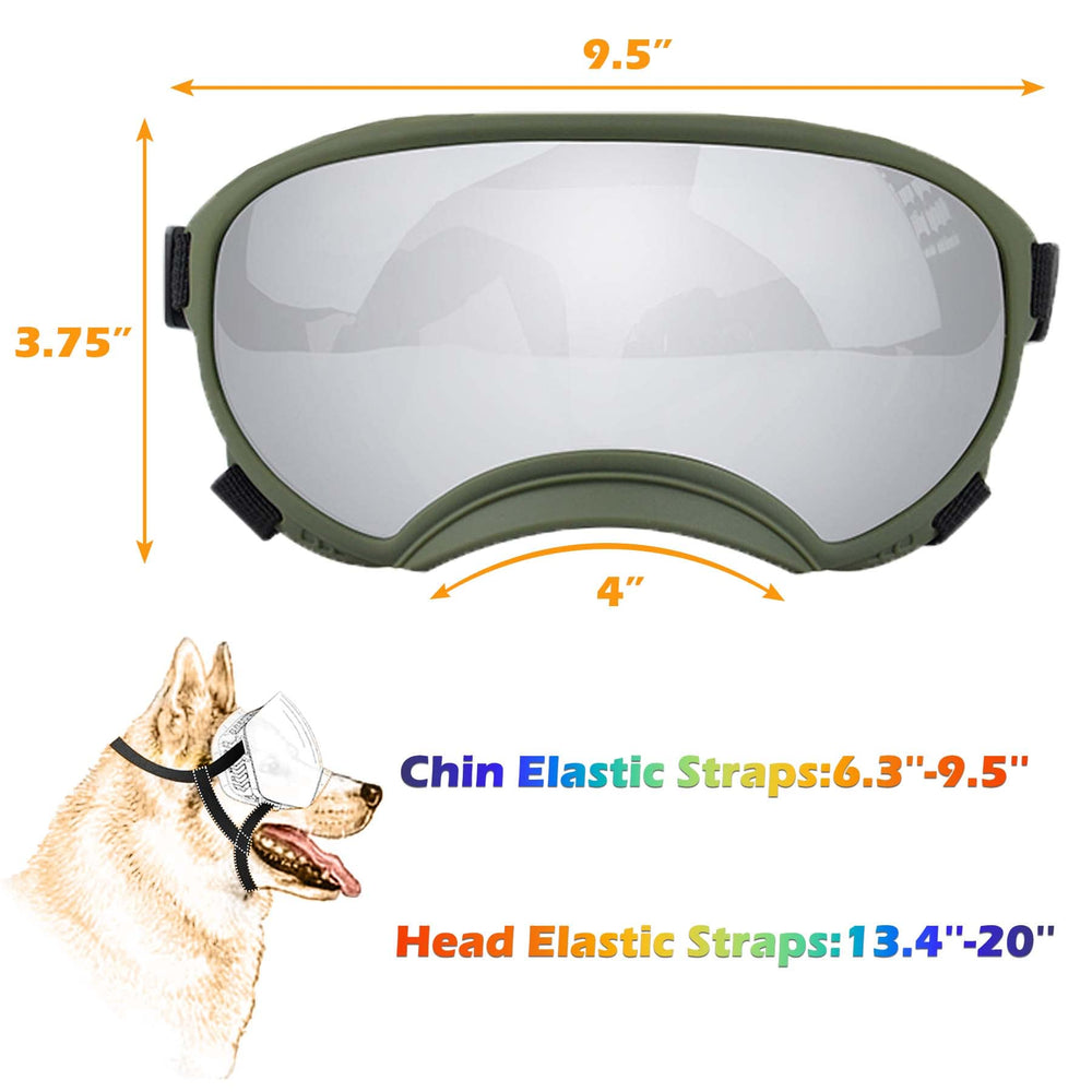 NICERINC PET Winproof dog sunglasses close-up of adjustable strap