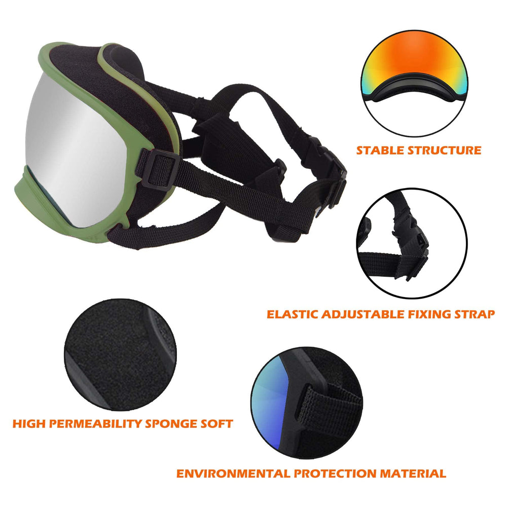 NICERINC PET Winproof dog sunglasses featuring foam pad contact area
