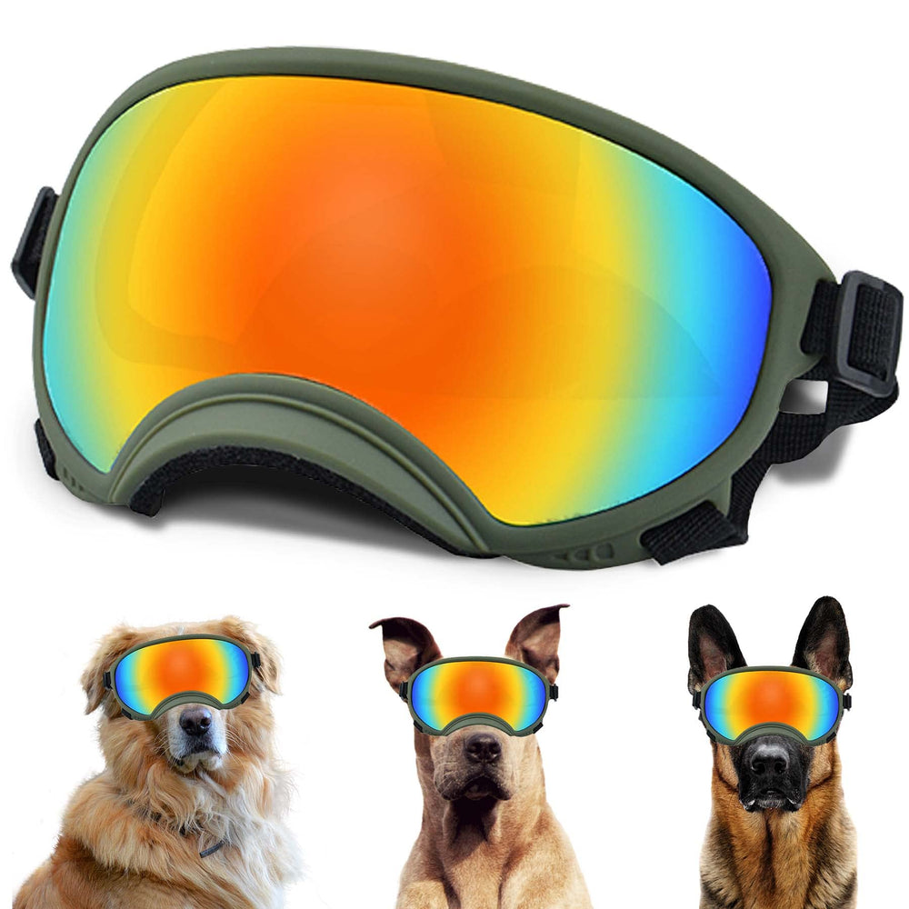 NICERINC PET Winproof dog sunglasses on a dog side view offering sun protection during walks