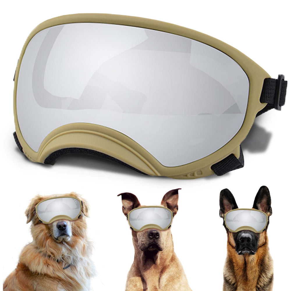 NICERINC PET Winproof large dog sunglasses front view with secure fit and UV protection