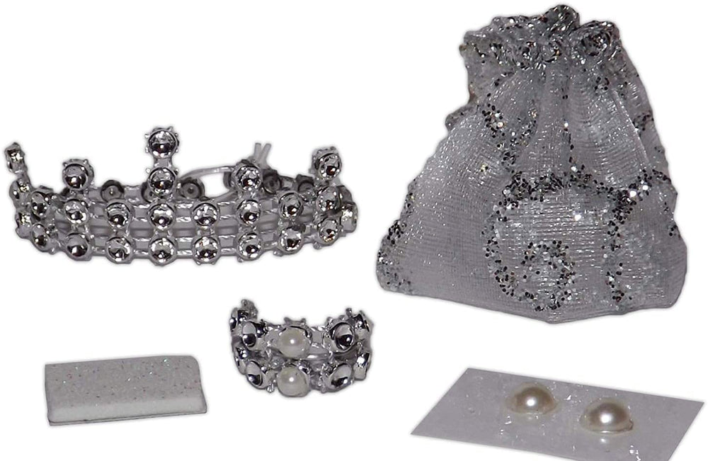 NickHouse Silver Princess lace skirt and bow for cute pet costumes and dress-up