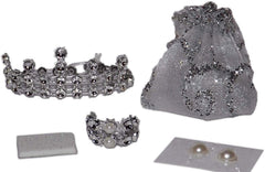 NickHouse Silver Princess lace skirt and bow for cute pet costumes and dress-up