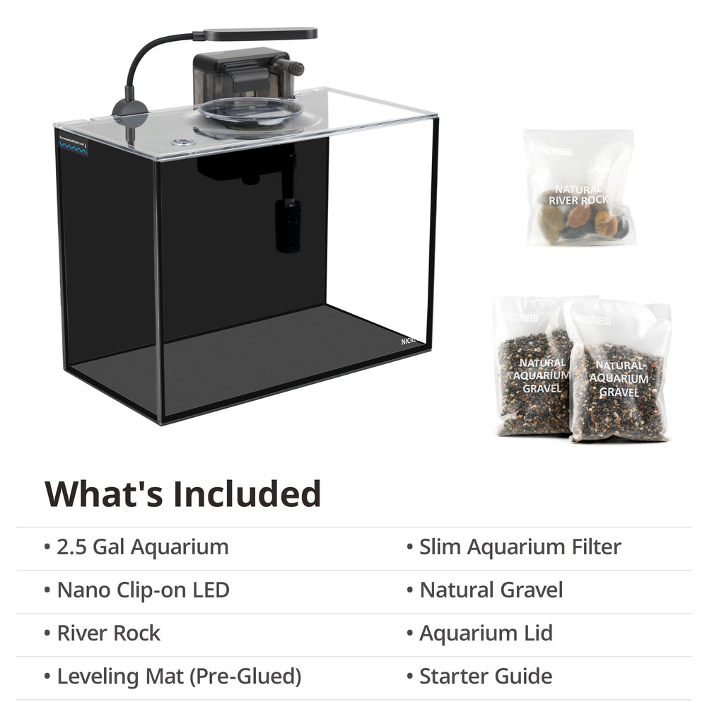 NICREW 2.5G Nano Nature with Betta-ready setup promotes stress-free observation.