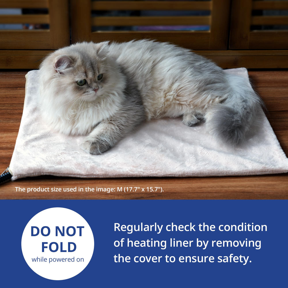 NICREW Cat Heating Pad control panel illustrating adjustable temperature levels for pet comfort