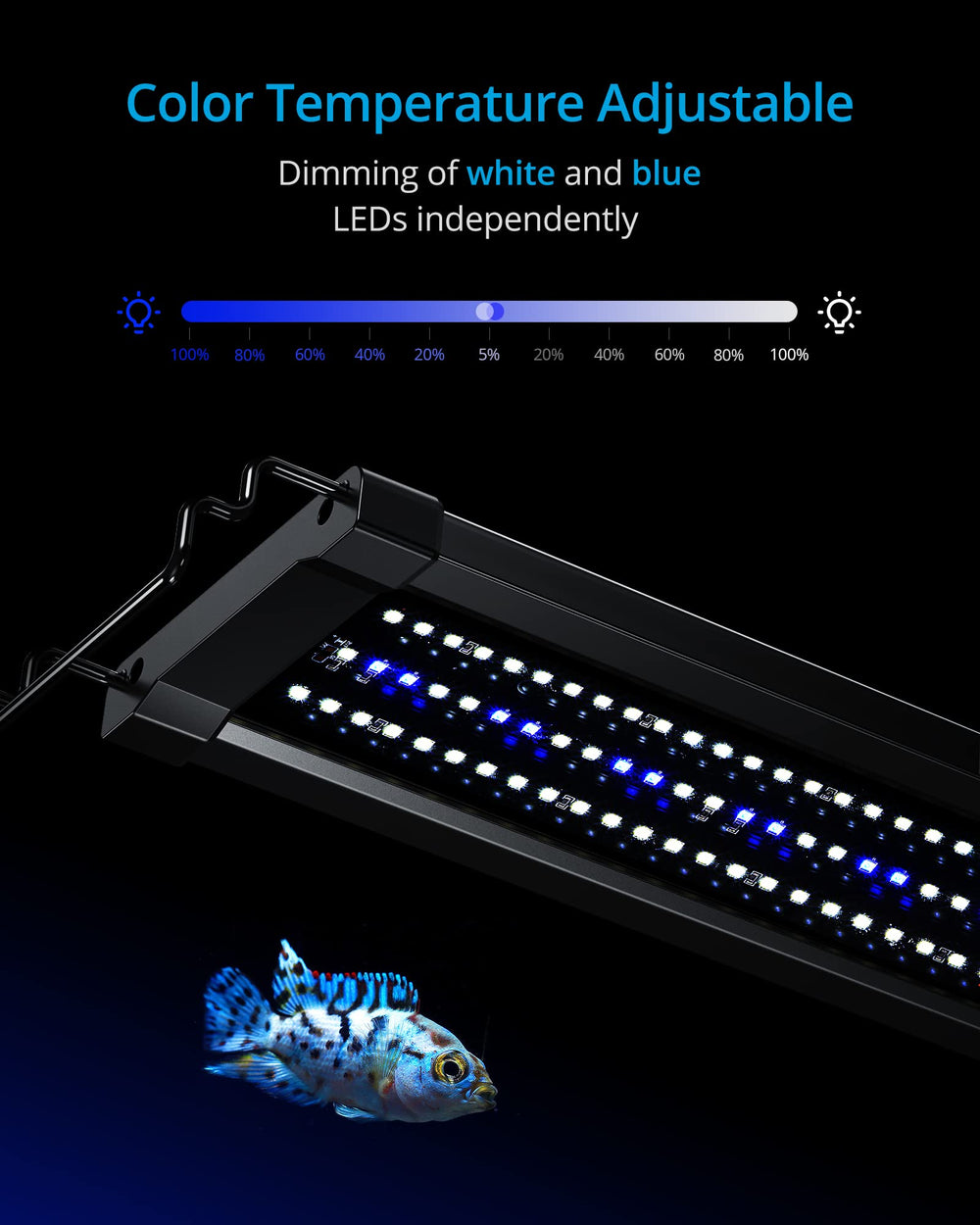 NICREW ClassicLED Gen 2 45.6-inch length fits 48–60 inch aquariums for full coverage.