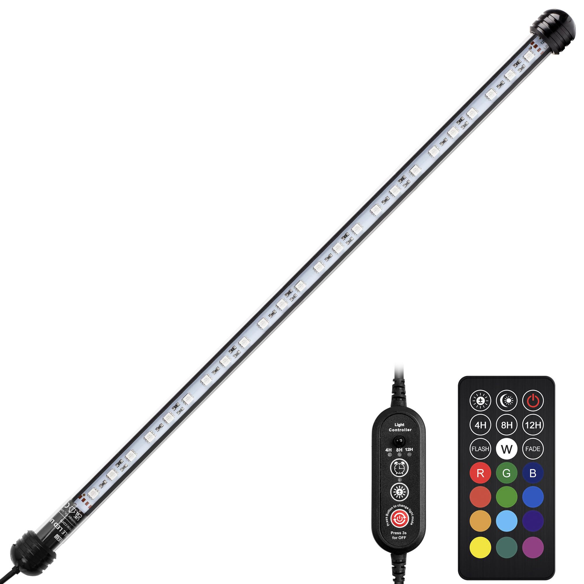 NICREW LED Aquarium Light 19-inch submersible provides vivid color to highlight fish and plants.