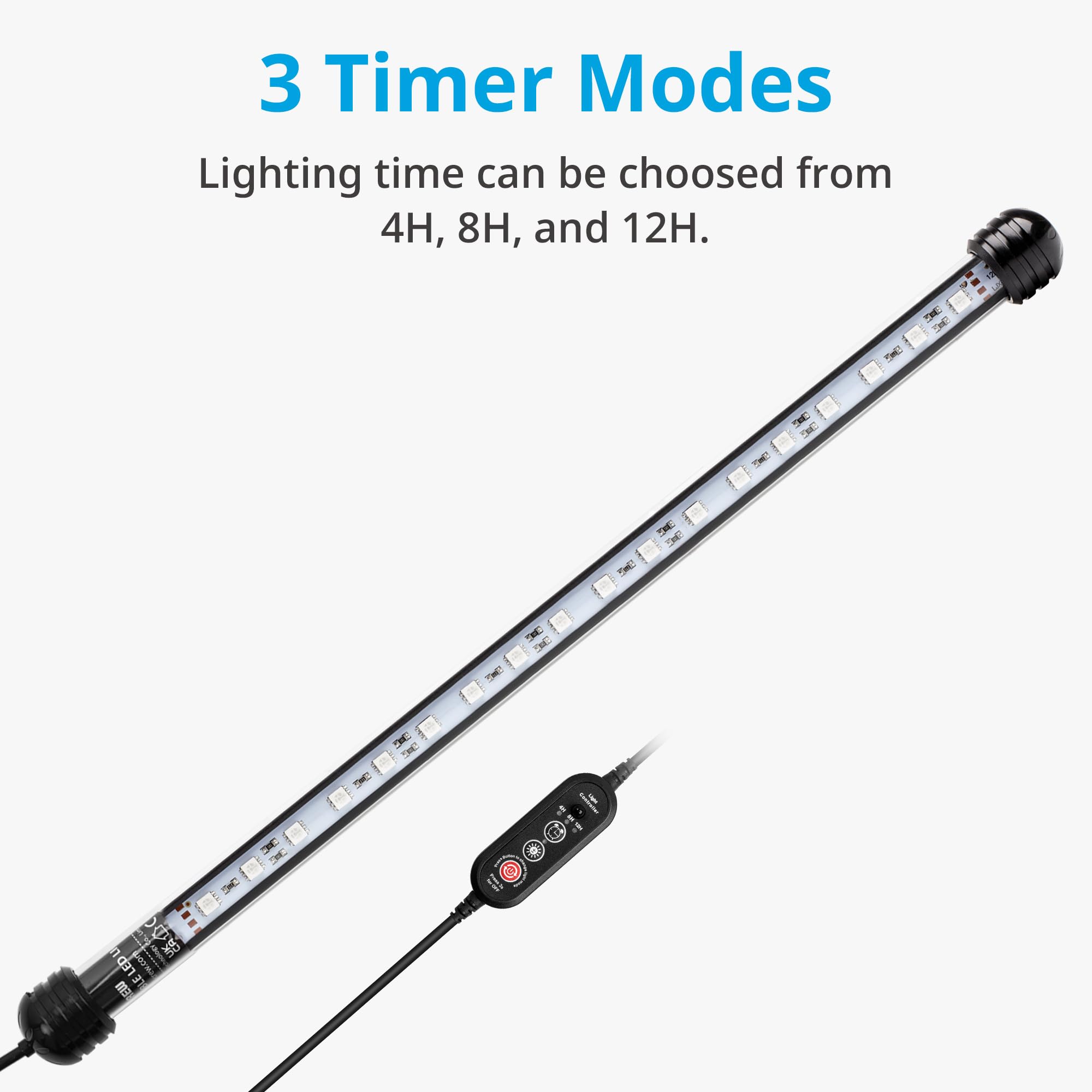 NICREW LED Aquarium Light multicolor LEDs add vibrant hues for viewing