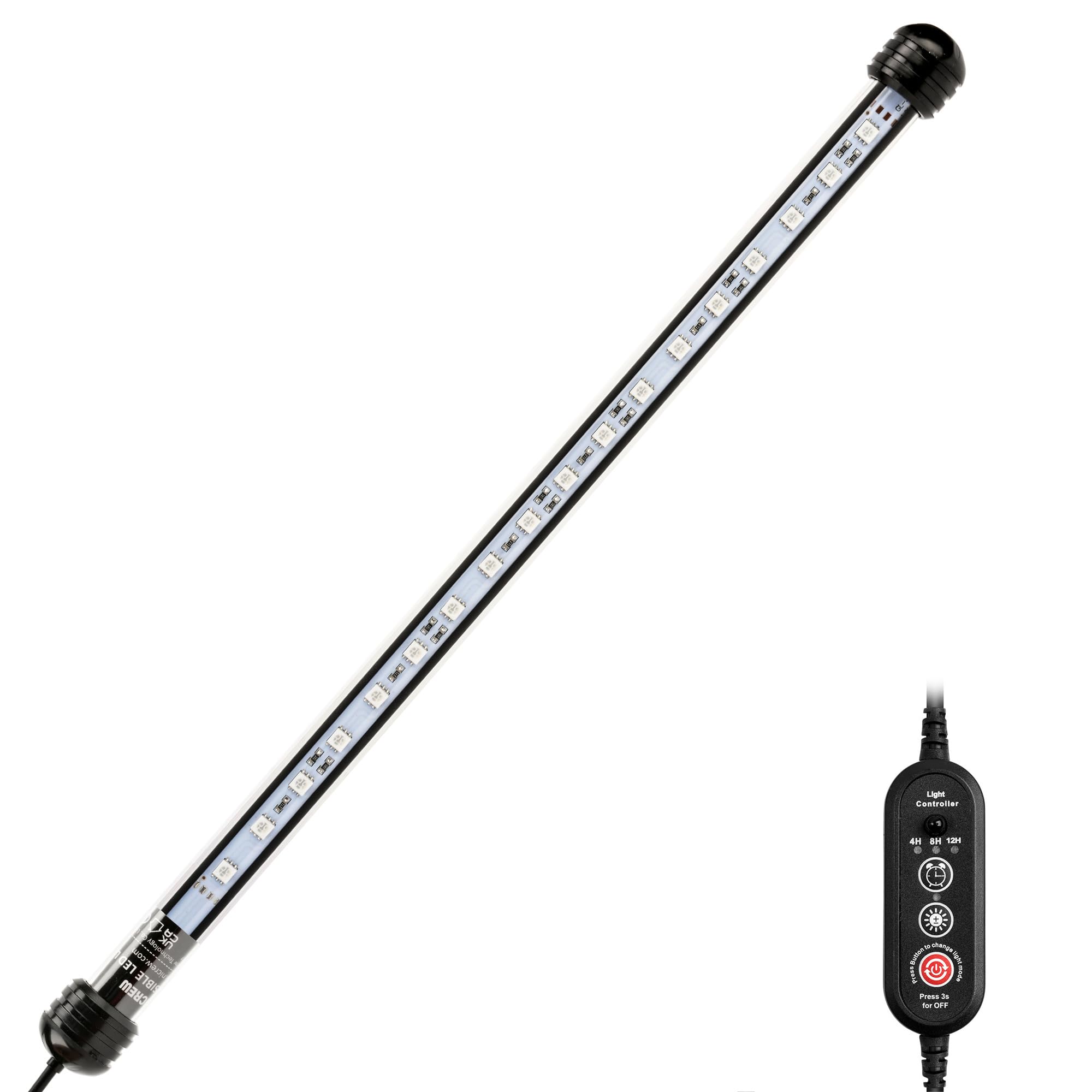 NICREW LED Aquarium Light slim-design highlights a compact tank with easy mounting