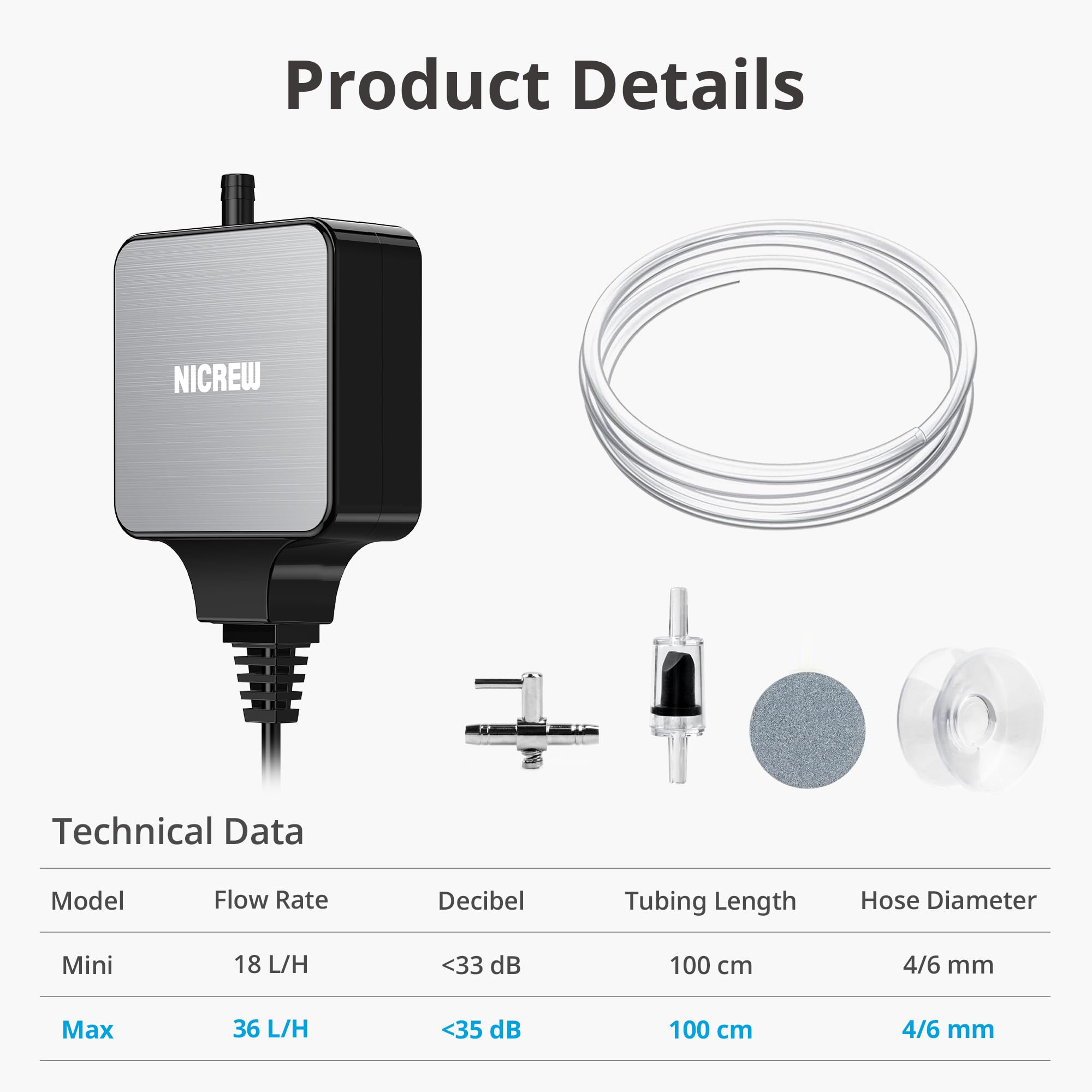 NICREW Nano Silent pump in use illustrates quiet operation during aquarium maintenance