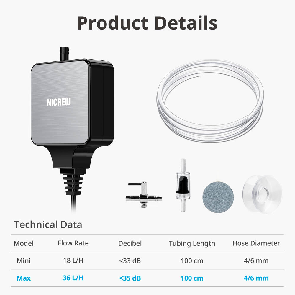 NICREW Nano Silent pump in use illustrates quiet operation during aquarium maintenance