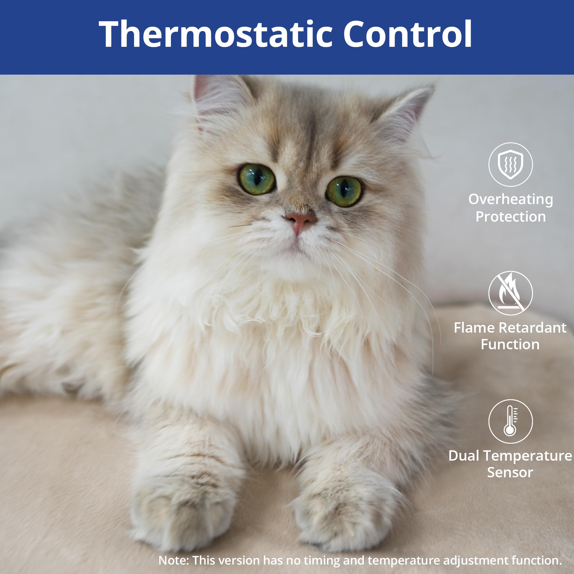 NICREW pet heating pad soft fleece cover is removable and washable.