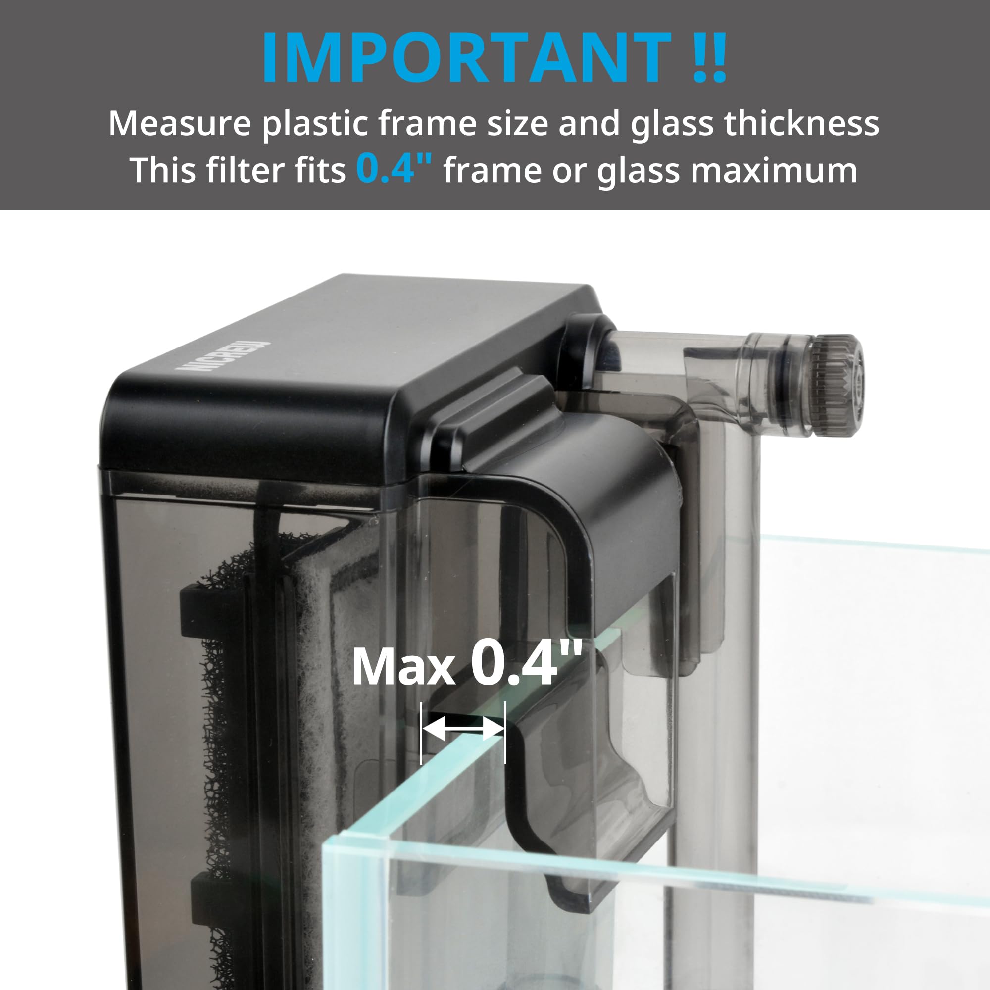 NICREW Slim Filter kit includes body, tubes, sponge, and cartridge for quick setup.