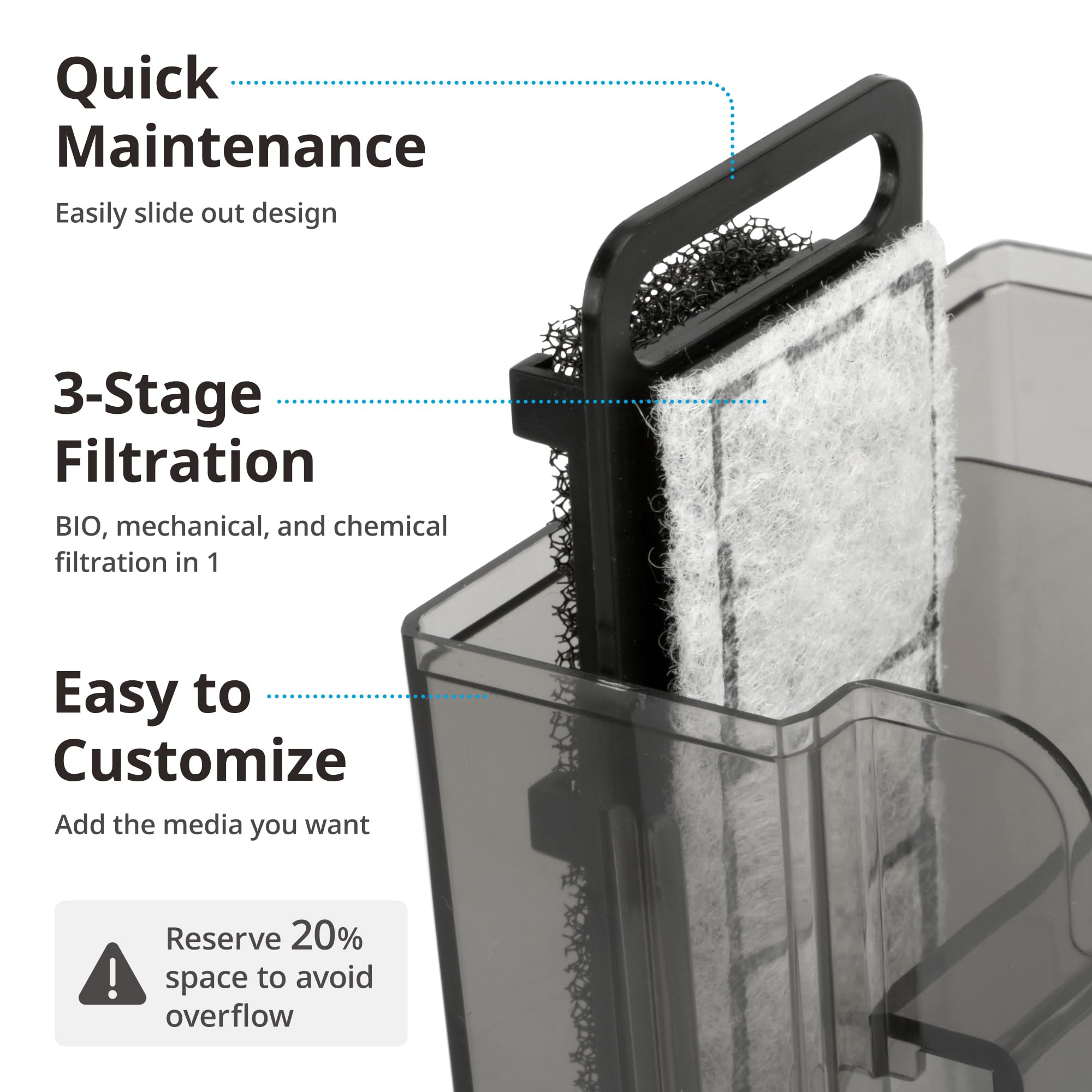 NICREW Slim Aquarium Filter priming system demonstrates auto restart after power loss.