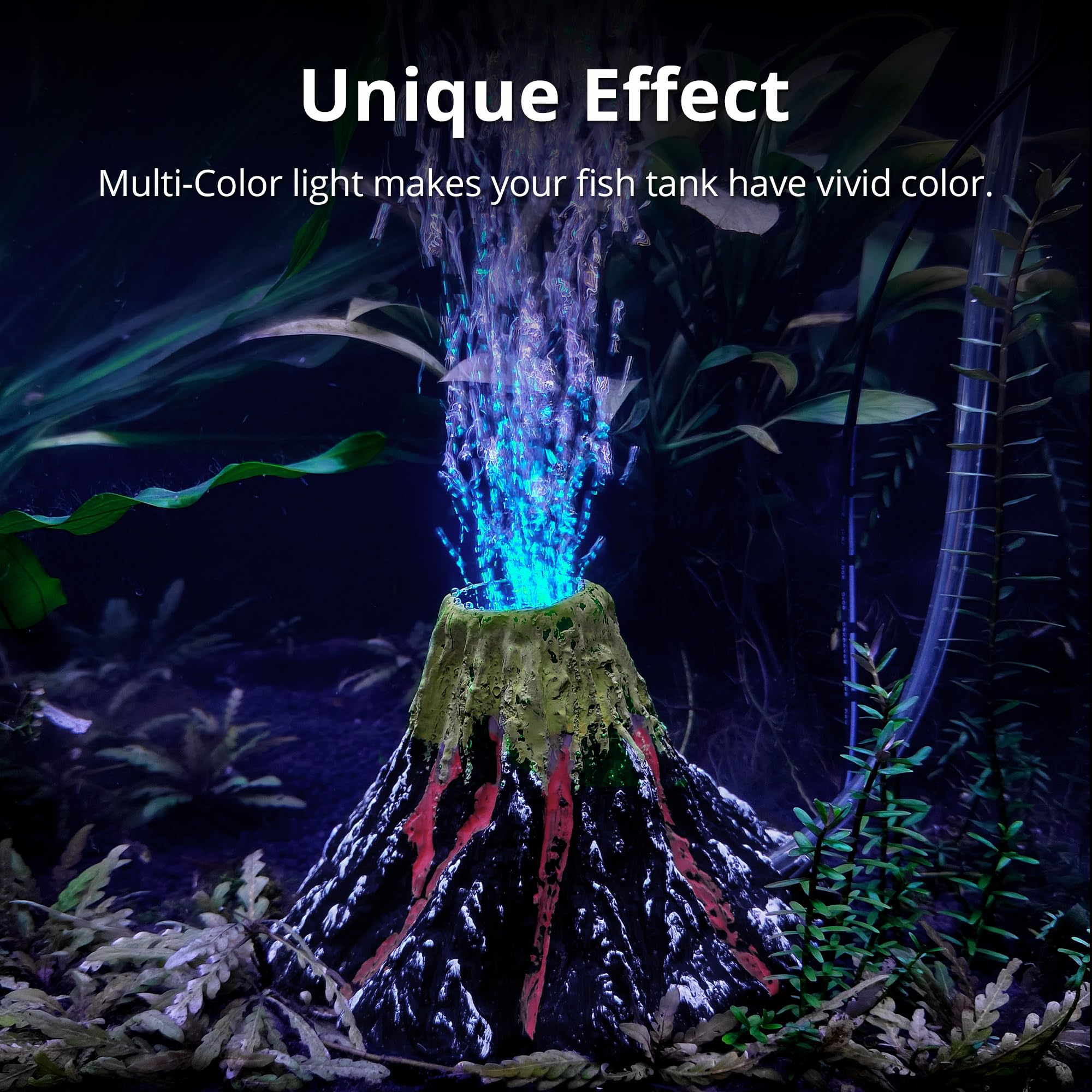 NICREW volcano ornament LED light showcases slow color-changing glow for soothing ambience